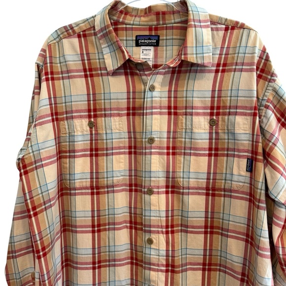 Patagonia Organic Cotton Plaid Button Shirt Size L - Picture 2 of 5